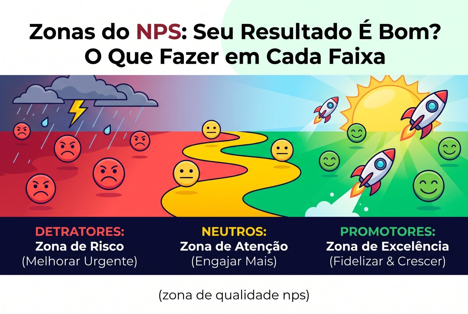 Imagem de capa do artigo Zonas do NPS: Seu Resultado É Bom? O Que Fazer em Cada Faixa