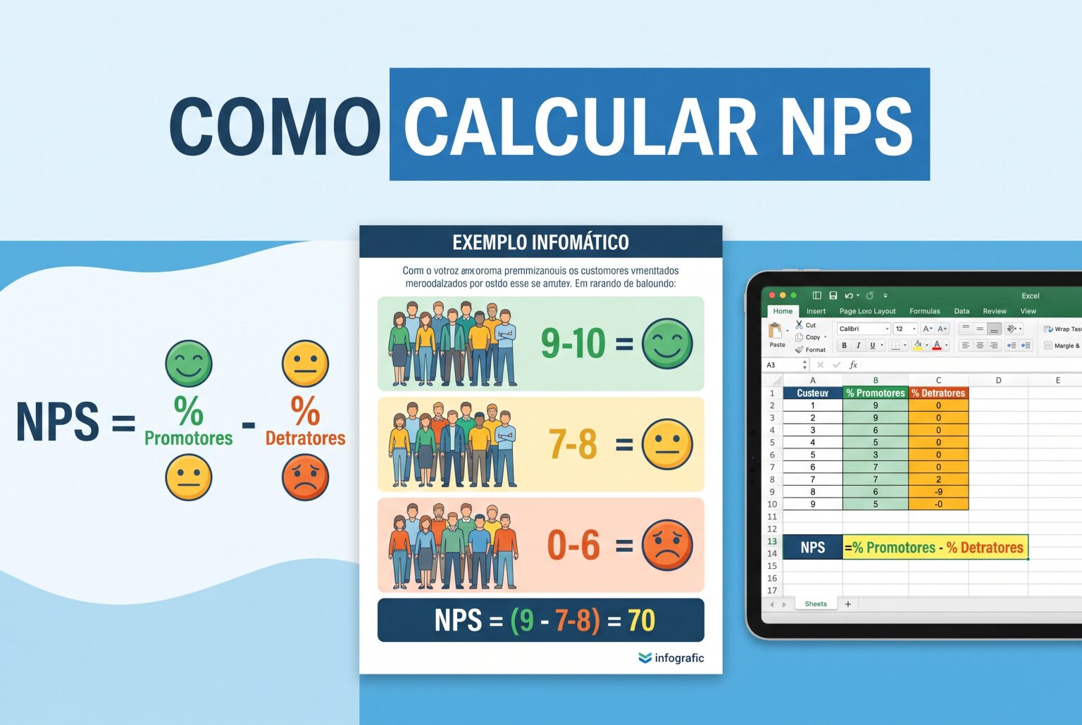 Imagem de capa do artigo Como Calcular NPS: Fórmula, Exemplo Prático e Planilha Excel