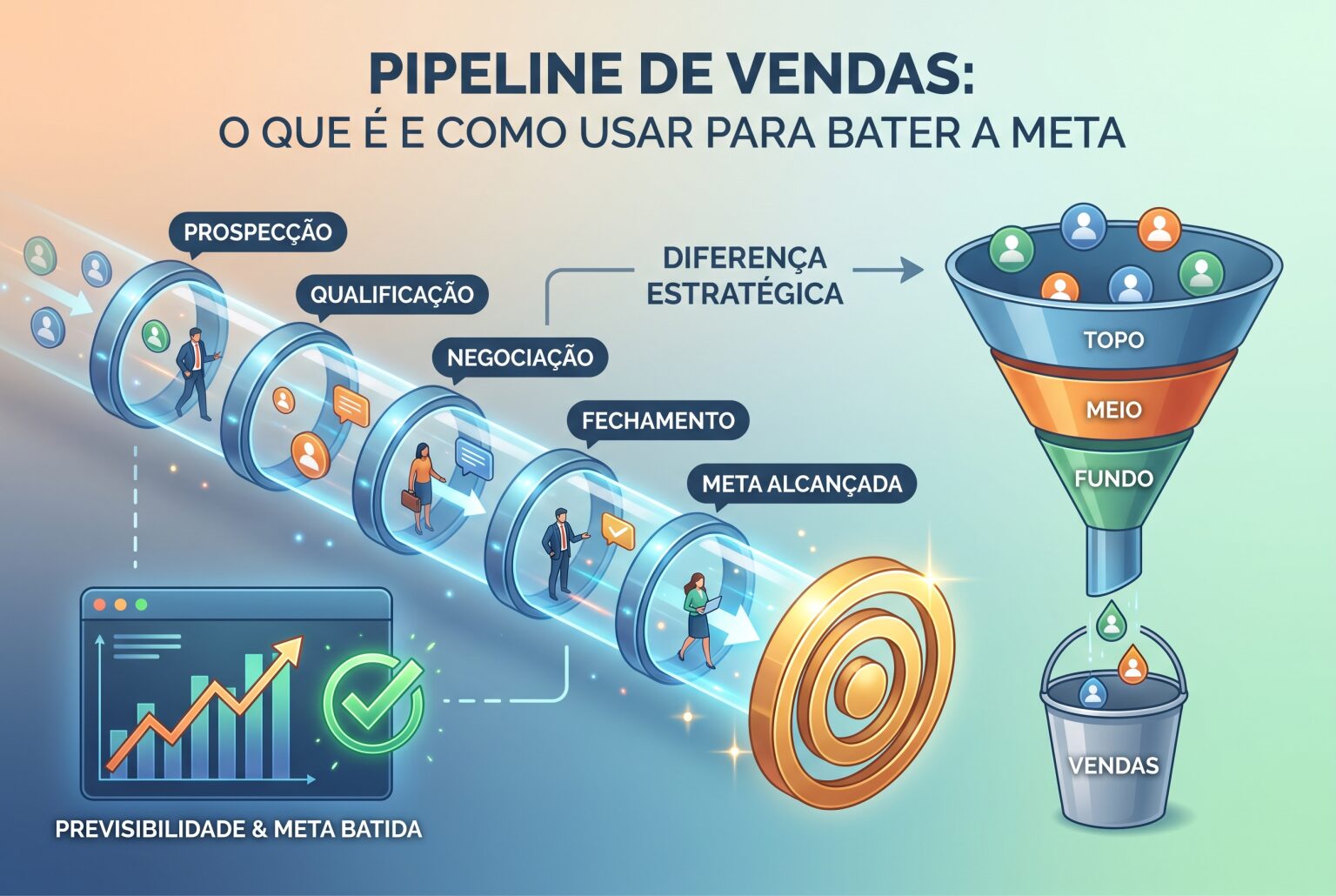 Imagem de capa do artigo Pipeline de vendas: o que é, a diferença para o funil e como saber se ele fecha a meta